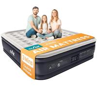 Dr. air Matelas gonflable de qualité supérieure pour très grand lit avec pompe intégrée, matelas gonflable surélevé de 45,7 cm - Design nid d'abeille maximum de 453,6 kg, gonflage en 3 minutes, dessus