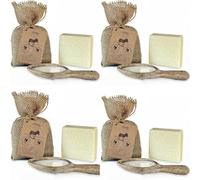 Dr.Ancient Barre de savon au lait d'ânesse biologique naturelle traditionnelle faite à la main - Éclaircissant anti-âge pour la peau, hydratant - Des savons purs et naturels ! (Lot de 4)