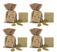 Dr.Ancient Barre de savon d'Alep à l'huile de laurier%40 et à l'huile d'olive%60 Bio Naturel Végétalien Traditionnel Fait à la main Antique (Lot de 4)
