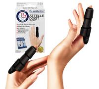 Dr. Arthritis - Attelle Doigt Rembourrée, Attelle Petit Doigt Cassé, Index, Majeur, Annulaire, Redresse, Immobilise, Guide Conçu par des Médecins Inclus [2 Unités, Noir, S/M]