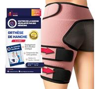 Dr. Arthritis Doctor Developed Stabilizing Hip Support Brace - Sciatica Pain Relief, Piriformis Syndrome and Sciatic Nerve Pain - Thigh compression, Hamstring compression wrap (Rose, Gauche L/XL)