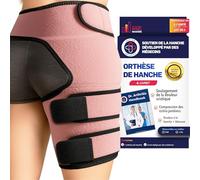 Dr. Arthritis Doctor Developed Stabilizing Hip Support Brace - Sciatica Pain Relief, Piriformis Syndrome and Sciatic Nerve Pain - Thigh compression, Hamstring compression wrap (Rose, Droit S/M)