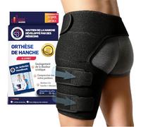 Dr. Arthritis Doctor Developed Stabilizing Hip Support Brace - Sciatica Pain Relief, Piriformis Syndrome and Sciatic Nerve Pain - Thigh compression, Hamstring compression wrap (Noir, Gauche L/XL)