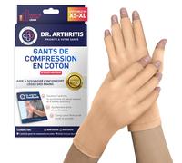 Dr. Arthritis Gants Arthrose Conçus Par Des Médecins, Gants de Compression, Soulagement Des Douleurs Des Mains, Attelle Pouce Homme Femme, Soutien Des Poignets (Beige, Taille L, 1 Paire de Mitaines)