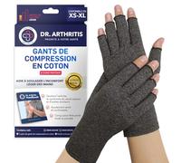 Dr. Arthritis Gants Arthrose Conçus par des Médecins, Orthese Pouce : Soulagement des douleurs des mains, Attelle Pouce Homme Femme pour Soutien des Poignets [Taille L, Gris, 1 Paire de Mitaine]