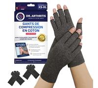 Dr. Arthritis Gants Arthrose Conçus par des Médecins, Orthese Pouce : Soulagement des douleurs des mains, Attelle Homme Femme pour Soutien des Poignets [Taille M, Gris, 2 Paire de Mitaine]
