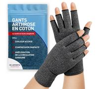 Dr. Arthritis Gants Arthrose, Gants de Compression Sans Doigts pour l’Arthrite - Pour Maladie de Raynaud pour Hommes & Femmes (Gris, Taille L, 1 Paire)