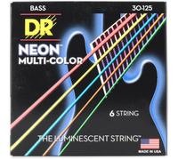 DR B NEON MCB6-30 HiDef Jeu de cordes multicolores pour Basse 6 cordes