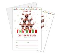 Dr.Baner Round Up The Gana Cartes d'invitation de fête de Noël, rennes de Noël, cartes de fête pour réunions de Noël, mariages, fêtes prénatales, fournitures de fête de Noël pour amis, 05