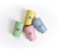 Dr. Bauer's Gobelet pour brosse à dents, gobelet de lavage buccal composé de 45% de restes pour enfants et adultes, lot de 4 gobelets