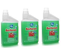 Dr. Becharein Lot de 3 flacons de nettoyant pour verres en bouteille doseuse de 1 l | Nettoyant neutre pour le lavage manuel des verres | Maintient la mousse de bière stable |