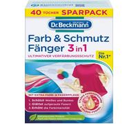 Dr. Beckmann Anti-Couleur Lot de 40 Lingettes Attrape-Couleurs 3 en 1 - Protège et Intensifie les Couleurs Recyclable