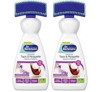 Dr. Beckmann Brosse Détachante Tapis & Moquette - Nettoyant Tapis à l'Oxygène Actif - Détachant Textile Brosse 2-en-1 pour Moquettes, Escaliers & Paillassons - Fleurs de Provence 650 ml (Lot de 2)