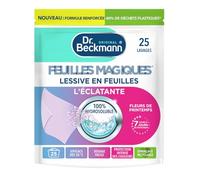 Dr. Beckmann FEUILLES MAGIQUES Lessive en feuilles L'ÉCLATANTE | Format pré-dosé, pratique et léger | 100% hydrosoluble, facile à utiliser et ranger | 25 feuilles