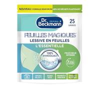Dr. Beckmann FEUILLES MAGIQUES Lessive en feuilles L'ESSENTIELLE | Format pré-dosé, pratique et léger | 100% hydrosoluble, facile à utiliser et ranger | 25 feuilles, Bergamote