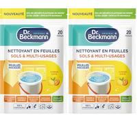 Dr. Beckmann Feuilles Magiques® - Nettoyant en Feuilles Sols & Multi-usages - Citron d'été x20 (Lot de 2)