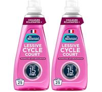 Dr. Beckmann - Lessive Liquide Cycle Court - Couleurs éclatantes+ - Lavage rapide en 15 minutes - Fraîcheur longue durée - Technologie anti-décoloration - Fabriquée en France - 25 lavages (Lot de 2)