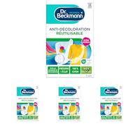 Dr. Beckmann - Lingette Anti-Décoloration Réutilisable x1 - Protection contre la décoloration et maintien de l'éclat des couleurs - Fibre 100% coton efficace jusqu'à 35 lavages (Lot de 4)