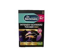 Dr. Beckmann Lingettes noires intenses - Pour un noir intense - 6 lingettes | Entretien de la couleur 3 en 1 - Effet prouvé - Pour jeans, chemises et textiles foncés - Directement dans le tambour