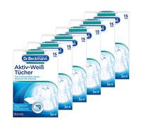 Dr. Beckmann Lot de 6 paquets de 15 chiffons blancs actifs - Pour tous les vêtements - Contre le grisonnement