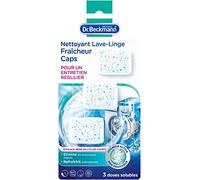 Dr. Beckmann Nettoyant et Hygiène Lave-Linge en Capsule | au charbon actif | Elimine Efficacement les Résidus et les Mauvaises Odeurs | 3 doses de 20g, Non parfumé