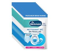 Dr. Beckmann Nettoyant WC en Feuilles, Format Éco 200 Utilisations Prédosées, Action Anti-Calcaire et Neutraliseur d'Odeurs, parfum Brise marine