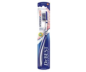 Dr.BEST Interdent Brosse à Dents Active Souple (1 pièce) - Poils spéciaux pour un nettoyage en profondeur et en douceur - Les poils triangulaires nettoient efficacement, les extrémités arrondies