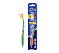 Dr.BEST Kids & Teens Brosse à dents souple à partir de 6 ans | Petite tête de brosse optimisée : la tête de brosse arrondie et rembourrée protège la bouche délicate.