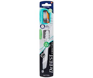 Dr.BEST Vibration multi expert Brosse à dents Medium (1 pièce) pour un nettoyage en profondeur à 3 zones avec la puissance de 20 000 vibrations par minute