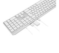 Dr. Bott Macally UCZKEYHUBW-UK, Erweiterte USB-C Tastatur, 2 USB-A et 1 USB-C Anschlüsse, Disposition QWERTY britannique, Aluminium Blanc