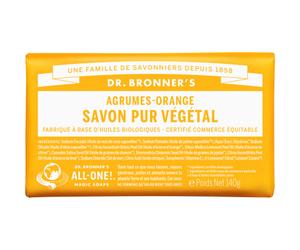 Dr Bronner's Pain De Savon Agrumes Et Orange Visage Et Corps Toutes Peaux 140g