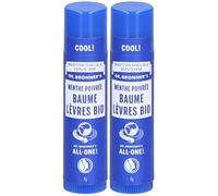DR.BRONNER'S Stick à Lèvres Menthe Poivrée Rouge(S) À 2x4 g