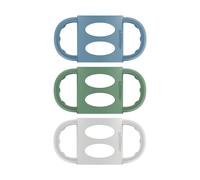 Dr. Brown’s Milestones 100% Silicone Baby Bottle Handles, Narrow, Blue, Green, Gray, 3 Pack, 4m+