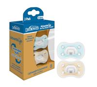 Dr. Brown’s Sucettes symétriques en silicone, 0-6 mois, bleu et crème, x2 | Forme symétrique réversible