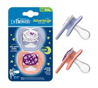 Dr. Brown's Advantage Lot de 2 tétines de phase 1 Rose 0-6 mois