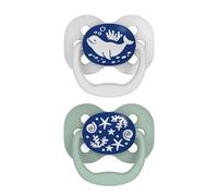 Dr. Brown's Advantage Lot de 2 tétines phosphorescentes pour bébé entièrement symétriques avec ampoule en silicone souple, bleu océan, 0 à 6 m, sans BPA