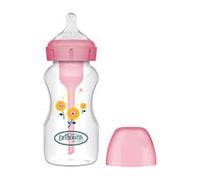 Dr. Brown's Biberon anti-coliques Large Bouche Options+ 270 ml Rose - Fleurs Biberon +0 mois