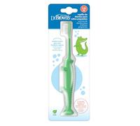 Dr. Brown's Brosse à dents pour enfants de 1 à 4 ans en forme de crocodile, filaments doux et résistants, manche ergonomique facile à prendre en main et ventouse à la base, sans BPA