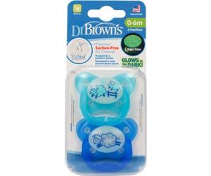 Dr Brown's Chupete Silicona Nocturno 0 a 6 Meses Azul 2uds