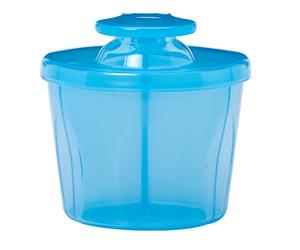 Dr. Brown's Distributeur de lait pour bébé avec couvercle à clipser pour les repas en déplacement, distributeur de lait en poudre pour voyager avec un nourrisson, bleu