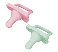 Dr. Brown's HappyPaci Lot de 2 tétines pour bébé 100% silicone, design profilé, 0 à 6 m, sans BPA, rose et vert