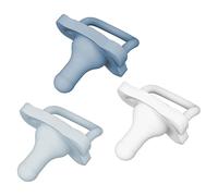 Dr. Brown's HappyPaci Lot de 3 tétines 100 % silicone de 0 à 6 m, sans BPA, blanc, bleu, bleu clair