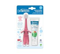 Dr. Brown's Infant Toothbrush and Toothpaste Combo Pack, Pink, 1.4 Ounce by Dr. Brown's