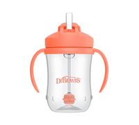 Dr. Brown's Milestones Baby First Straw Cup Sippy Cup avec paille 6 m+, 270 ml, corail