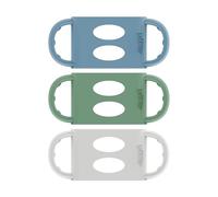 Dr. Brown's Milestones Lot de 3 poignées de biberon 100 % silicone, col large, poignées amovibles et faciles à prendre en main, bleu clair, vert, gris, 4 mois et plus