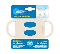Dr. Brown's Milestones Poignées de biberon 100 % silicone, col large, poignées amovibles faciles à prendre en main, écru, 4 mois et plus, 1 paquet