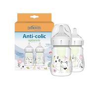 Dr. Brown's Natural Flow® Anti-Colic Options+™ Lot de 2 biberons à col large Édition designer Décorations Woodland 150 ml Niveau 1 0 m +