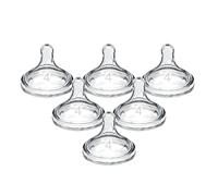 Dr. Brown's Natural Flow Tetina de silicone de cuello ancho nivel 4 flujo rápido 9m+ 100% silicone paquete de 6