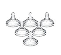 Dr. Brown's Natural Flow Y-Cut Wide-Neck Baby Bottle Silicone Nipple, Ideal for Thicker Liquids, 9m+, 100% Silicone Bottle Nipple, 6 Count(Pack of 1)