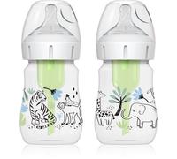 Dr. Brown’s Natural Flow® Anti-Colic Options+™ Wide-Neck Baby Bottle Designer Edition Bottles, Jungle Decos, 5 oz/150 mL, Level 1 Nipple, 2-Pack, 0m+